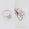 CELESTIAL MULTI CZ STARBURST POLISH 316L SURGICAL STEEL L-SHAPE NOSE HOOP
